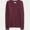 Cable-Knit Icon V-Neck Sweater