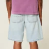 Chain Embroidery Baggy Denim Shorts Chain Embroidery Baggy Denim Shorts