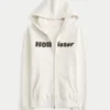 Chenille Logo Graphic Zip-Up Hoodie