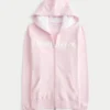 Chenille Logo Graphic Zip-Up Hoodie