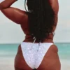 Crochet-Style Mixed High-Leg Cheeky Bikini Bottom