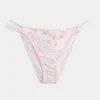 Crochet-Style Mixed High-Leg Cheeky Bikini Bottom