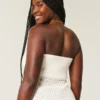 Crochet-Style Strapless Sweater Tube Top