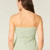 Crochet-Style Strapless Sweater Tube Top