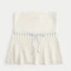 Crochet-Style Strapless Sweater Tube Top