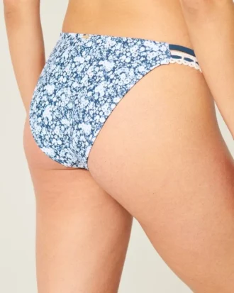 Crochet-Style Trim Double-Strap Cheeky Bikini Bottom
