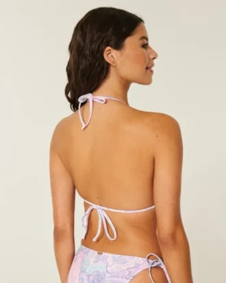 Crochet-Style Trim Triangle Bikini Top