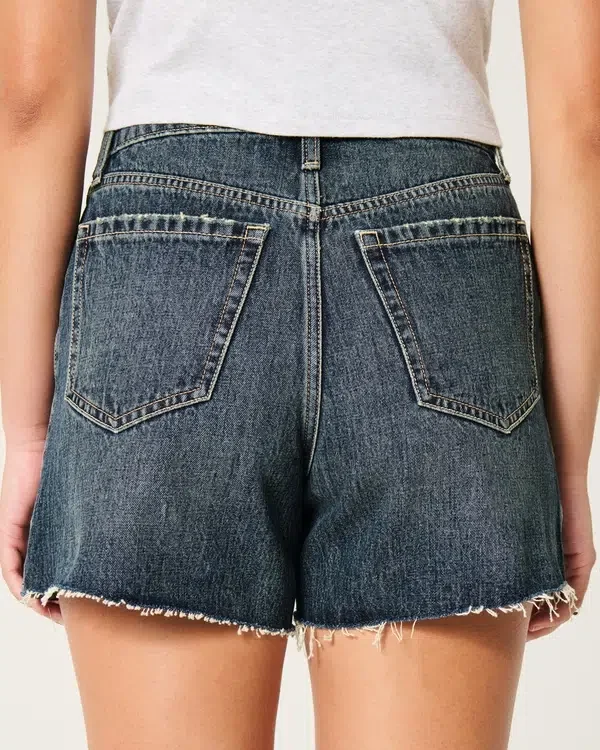 Curvy High-Rise Dark Wash Relaxed Denim Shorts 5″ Curvy High-Rise Dark Wash Relaxed Denim Shorts 5″