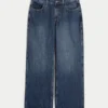 Curvy Mid-Rise Dark Wash Baggy Jeans
