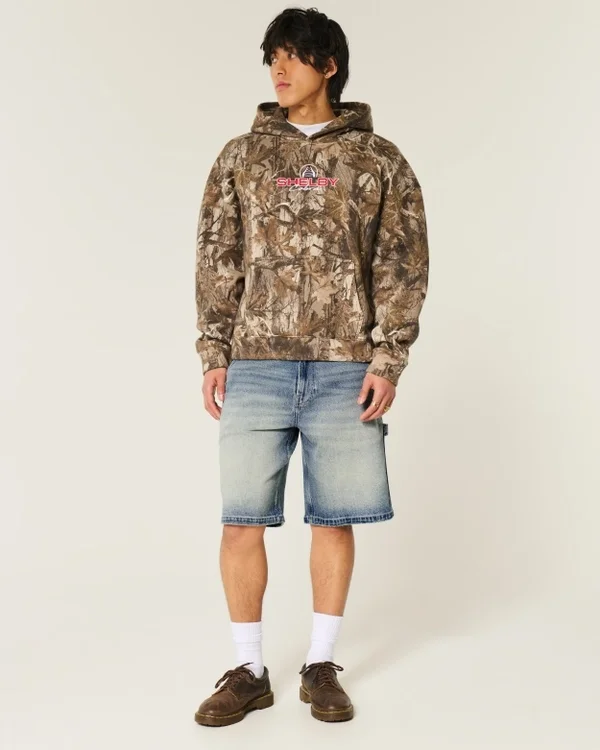 Dark Wash Baggy Denim Shorts Dark Wash Baggy Denim Shorts