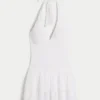 Double-Tier Smocked Halter Skort Dress