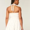 Drop-Waist Halter Mini Dress