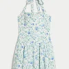 Drop Waist Halter Mini Dress
