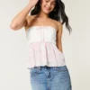 Easy Crochet-Style Fabric Mix Strapless Top Easy Crochet-Style Fabric Mix Strapless Top