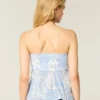 Easy Crochet-Style Fabric Mix Strapless Top Easy Crochet-Style Fabric Mix Strapless Top