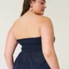 Easy Crochet-Style Fabric Mix Strapless Top Easy Crochet-Style Fabric Mix Strapless Top