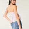 Easy Crochet-Style Fabric Mix Strapless Top Easy Crochet-Style Fabric Mix Strapless Top