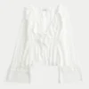 Easy Long-Sleeve Ruffle Babydoll Top