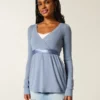 Easy Long-Sleeve Wrap-Front Babydoll Top