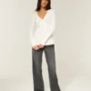 Easy Long-Sleeve Wrap-Front Babydoll Top