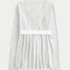 Easy Long-Sleeve Wrap-Front Babydoll Top