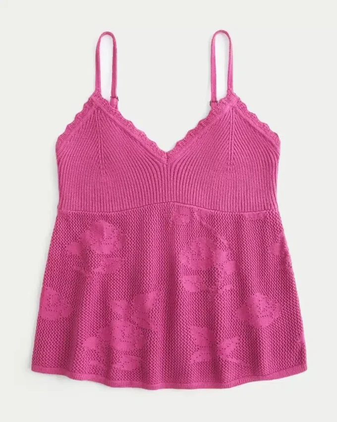 Easy Needlepoint-Style Halter Babydoll Cami