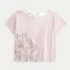 Easy Ribbon Tie-Back Floral Graphic Tee