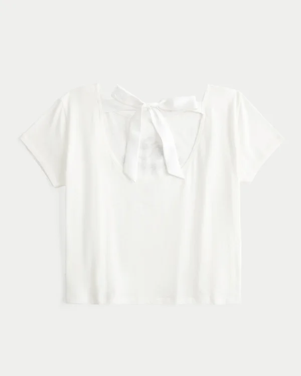 Easy Ribbon Tie-Back Heart Graphic Tee Easy Ribbon Tie-Back Heart Graphic Tee