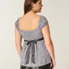 Easy Satin Tie Babydoll Top