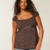 Easy Satin Tie Babydoll Top