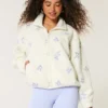 Embroidered Sherpa Fleece Jacket