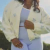 Embroidered Sherpa Fleece Jacket