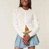 Eyelet Crew Cardigan