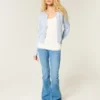 Eyelet Crew Cardigan