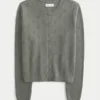 Eyelet Crew Cardigan