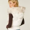 Faux Fur Trim Hooded Y2K Vest