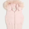 Faux Fur Trim Hooded Y2K Vest