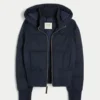 Faux Fur Trim Puffer Bomber Jacket