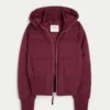 Faux Fur Trim Puffer Bomber Jacket