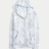 Faux Fur Trim Zip-Up Camo Hoodie