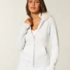 Faux Fur Trim Zip-Up Hoodie