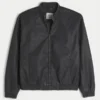 Faux Leather Hollywood Graphic Jacket