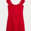 Flocked Chiffon Mini Dress