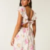 Flutter Sleeve V-Waist Mini Dress