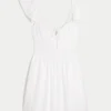 Flutter Sleeve V-Waist Mini Dress