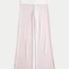 Foldover Waist Knit Flare Pants