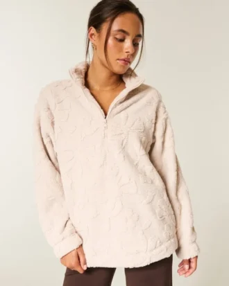 Gilly Hicks Sherpa Quarter-Zip Sweatshirt