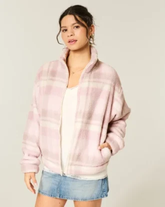 Gilly Hicks Sherpa Zip-Up Sweatshirt