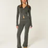 Gilly Hicks Sweater-Knit Foldover Waist Boot Pants