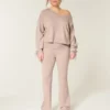 Gilly Hicks Sweater-Knit Foldover Waist Boot Pants